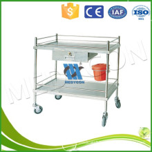 hospital nursing used 2-tier stainless steel hospital trolley for sale